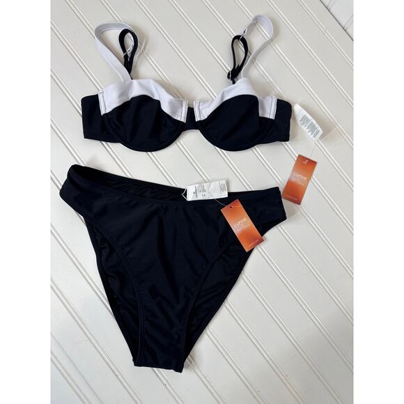 NWT Cupshe Two Piece Bikini - Holiday Underwire Top & High Waist Bottom Bundle M - Picture 3 of 6